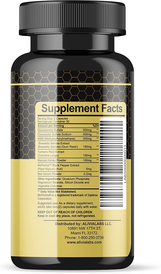 Glucosamine and Apitoxin, Supplement 60 Capsules