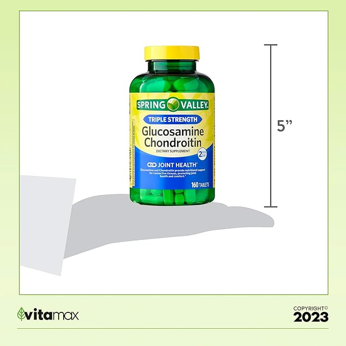 Spring Valley Triple Strength Glucosamine Chondroitin 160 Count (80 Days (2 Items)