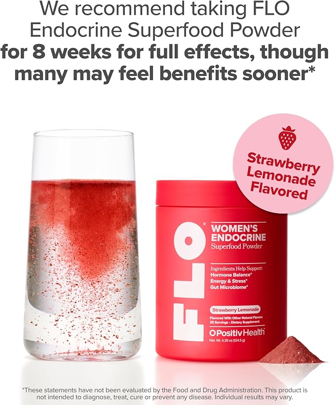 FLO Women’s Endocrine Superfood Powder – Supports Healthy Cortisol Levels, Hormonal Balance, Thyroid & Gut Health – Multivitamin Plus Rhodiola, DIM, Myo-Inositols, Red Superfood – 25 Servings