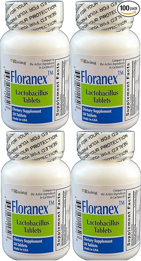 Floranex Probiotic 2 Million CFU, Lactobacillus 50 Tablets 4-Pack