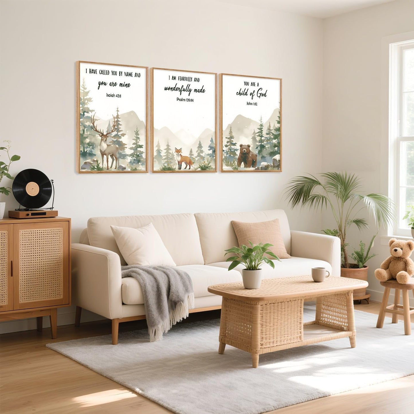 HPNIUB Bible Verses Canvas for Kids, You are A Child of God Scripture Wall Art, Jungle Animals Christian Religious Wall Decor, Ready to Hang for Nursery, Classroom, Bedroom, Playroom- 16"x24"x3