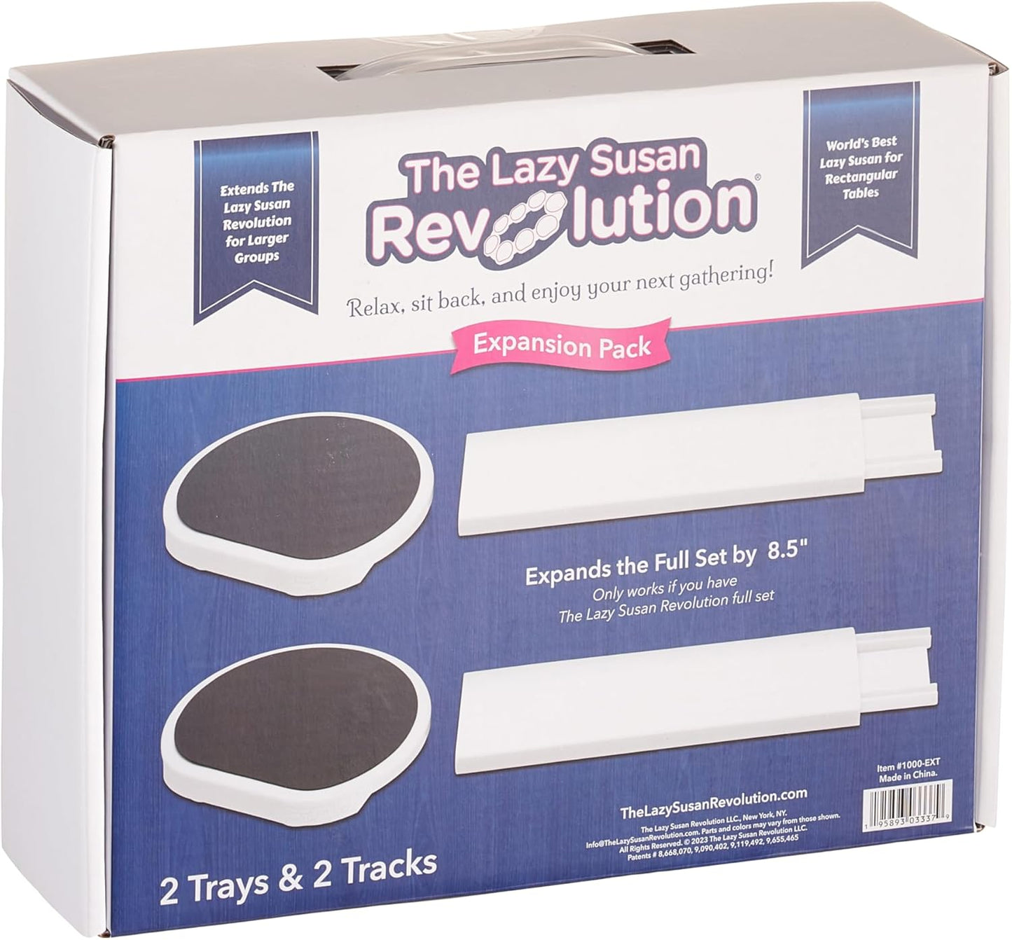 Expansion Pack - Dark Gray - 2 Straight Tracks and 2 Trays. Does not Work Without the Lazy Susan Revolution Full Set (Sold Separately).