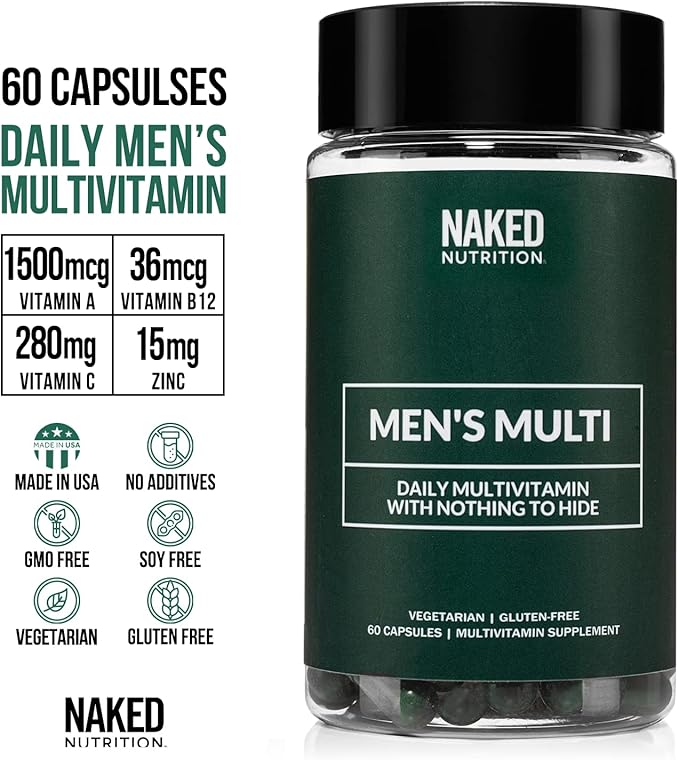 Men’s Multi – Daily Multivitamin for Men – A, C, E, Selenium, Zinc, Fruit and Super Green Extracts and More to Boost Immune Support – Gluten-Free and Vegetarian Daily Vitamins – 60 Capsules