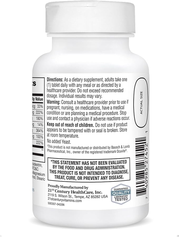 21st Century Healthy Eyes with Lutein 60 Count, (27452) (Pack 2)