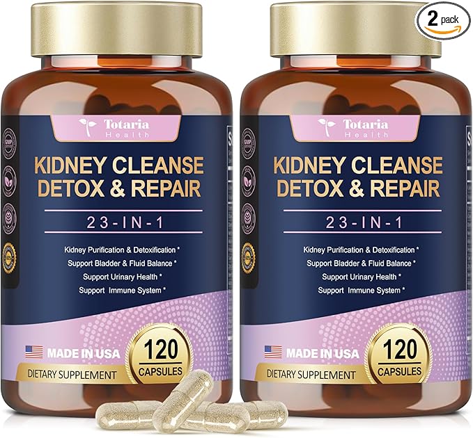 2 Packs Kidney Cleanse Detox & Repair Capsules, Urinary Tract Health for Woman with Chanca Piedra & Cranberry Pills for Kidney Support Supplement Extra Strength Kidney Stones Dissolver
