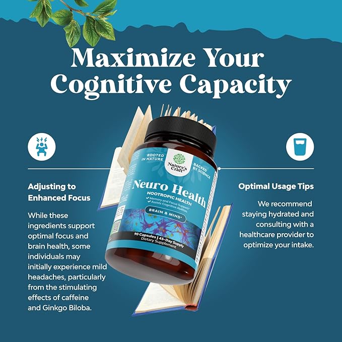 Advanced Nootropics Brain Support Supplement - Synergetic Mental Energy and Focus Supplement with Vitamins for Cognitive Enhancement - Mind and Memory Supplement for Brain Health 45 Servings