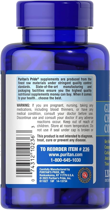 Puritan's Pride Glucosamine Chondroitin Complex Capsules, 120 ct