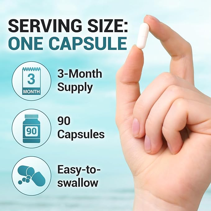 Dr. Berg Sea Kelp Enhanced Iodine - 200 mcg of Premium Iodine - Seaweed Blend Includes Klamath Blue-Green Algae & Sea Kelp - 90 Capsules