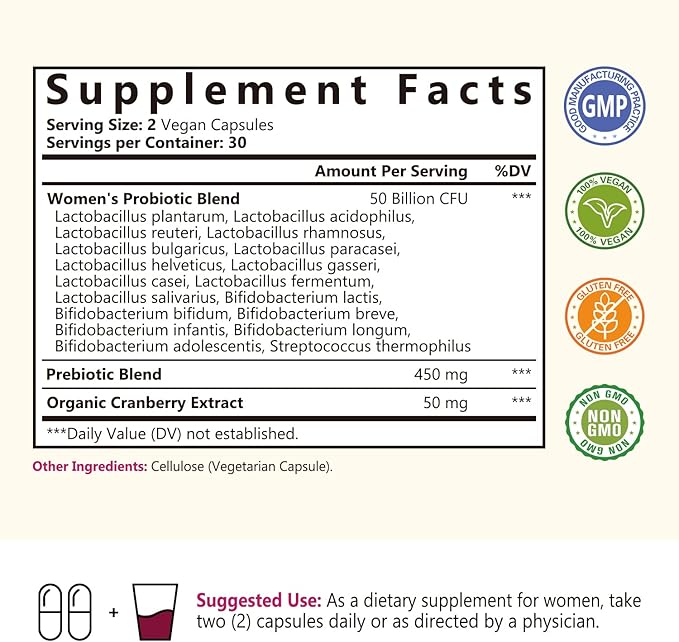 Women’s Probiotics, 50 Billion CFU, 18 60 Delayed
