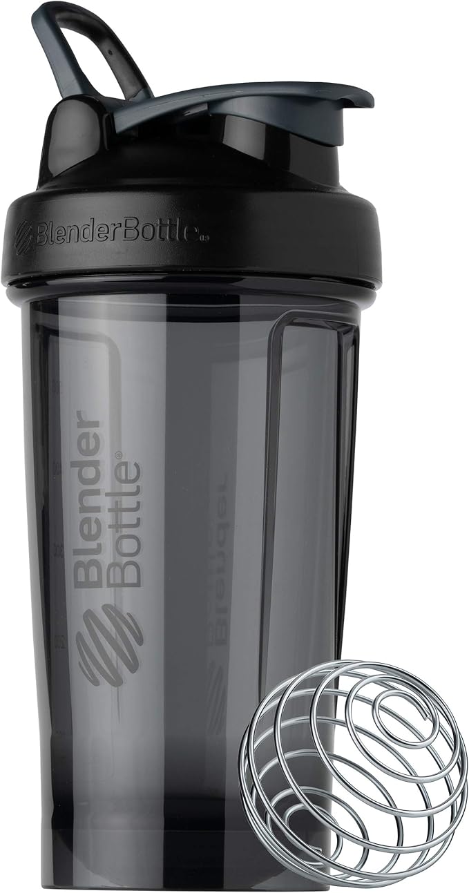 BlenderBottle Shaker Bottle Pro Series Perfect for Protein Shakes and Pre Workout, 32-Ounce (Black) and 24-Ounce (Black)