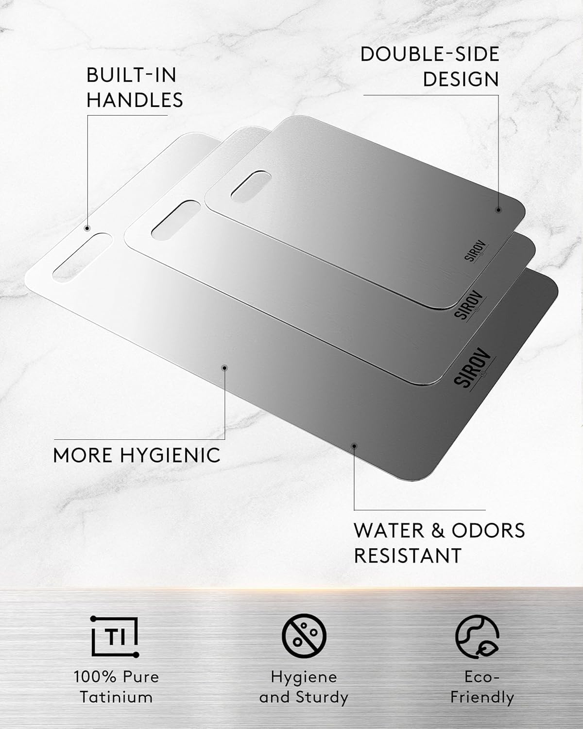 Titanium Cutting Board, 100% Pure Titanium Cutting Boards For Kitchen, Best Non Toxic titanium chopping board, Dishwasher safe, Hygiene and Durability for Meat, Fruit, and Vegetables (12.6L*8W)