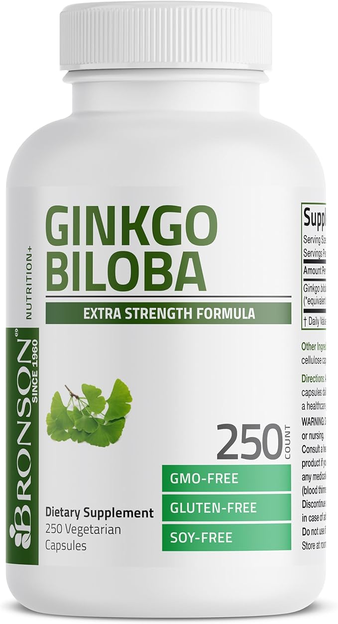 Bronson Ginkgo Biloba Extra Supports Brain 250 Vegetarian