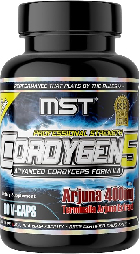 MST Millennium Sport Technologies, Cordygen5, US Grown Cordyceps ATP Supplement, Terminalia Arjuna Extract, Preworkout and Pre Endurance, Immune Support, BSCG Certified Drug Free, 90 VCaps