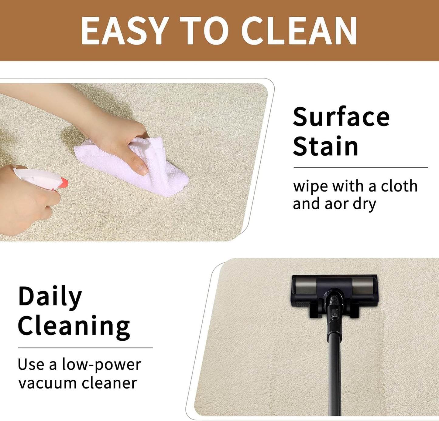 Sour Lemon 6x9 Soft Fluffy Machine Washable Non Slip Carpet Rugs for Living Room, Bedroom, Playroom, Kid's Room - Fluffy Home Decor