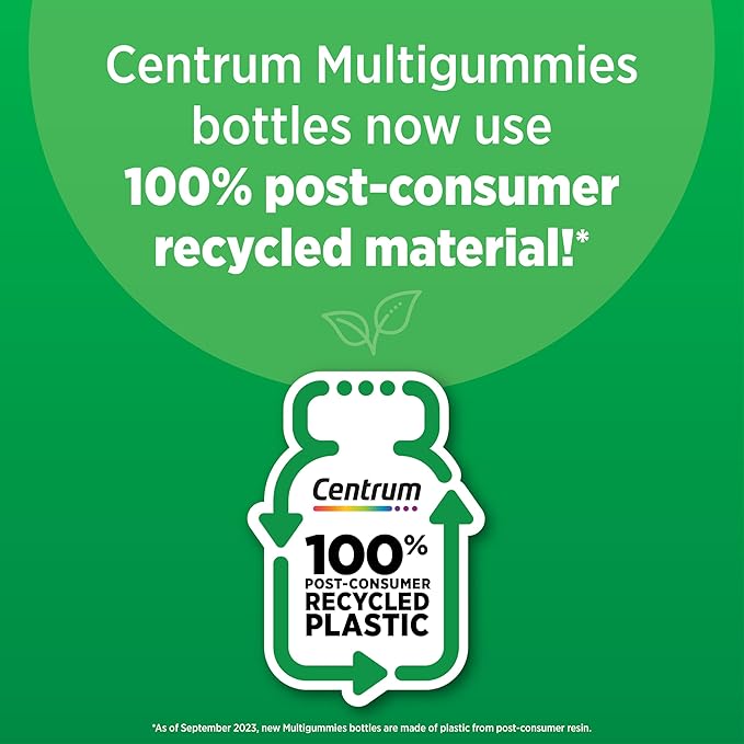Centrum MultiGummies Multi+ Beauty Dual Action Multivitamin, Specially Designed with Biotin for Healthy Hair, Skin and Nails, Cherry/Berry/Orange Flavors - 100 Count