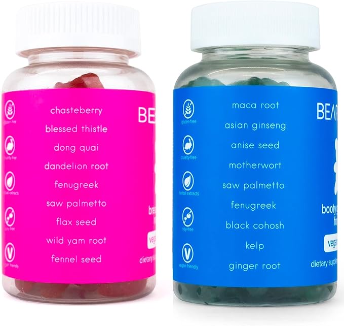 BEARVANA Bum & Chest Support Gummies for Women | Workout Enhancement | Berry Flavored | Essential Herbs | Multivitamins | Combo Pack Growth Gummies | Women’s Fitness Supplement (120 Count)