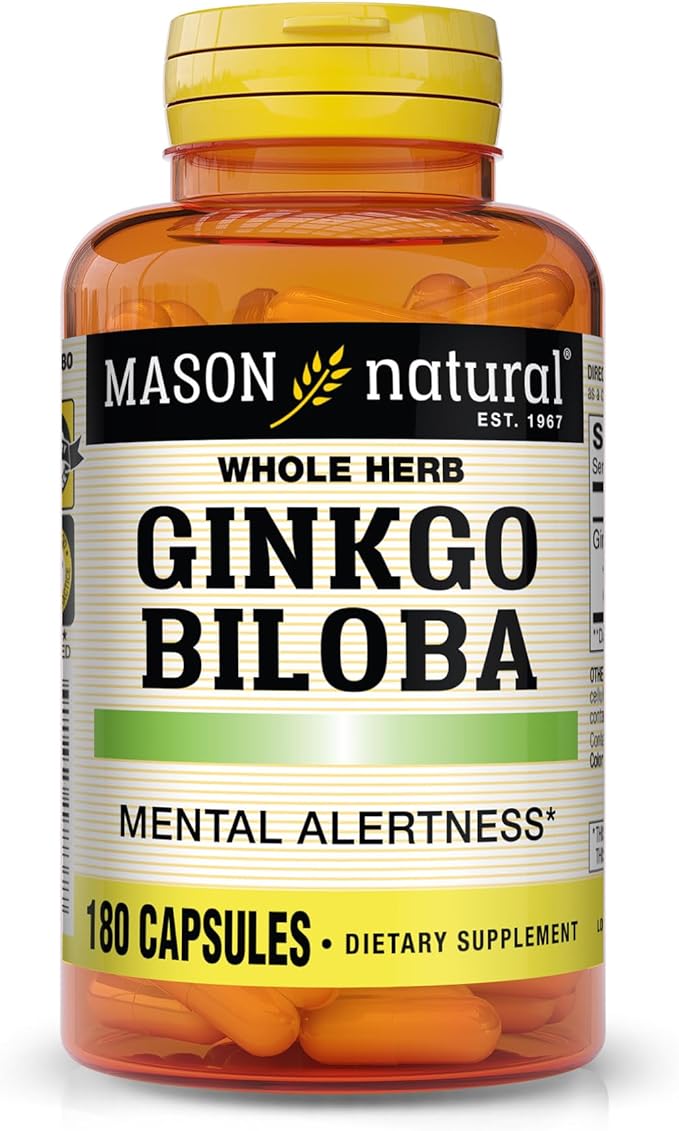 Mason Vitamins Ginkgo Biloba Leaves Powder, 500 mg 180 Gelatin