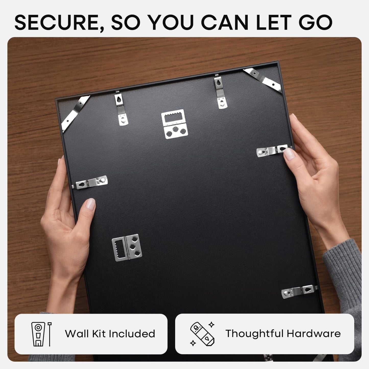 Homeforia 12x17 Picture Frame Black, High End Metal 12x17 Poster Frames with Mat 10x15 for Photo, 12 x 17 Black Frame Matted to 10 x 15 inch Print, 17x12 Thin Frame, Tempered Glass, Wall Kit, Set of 1