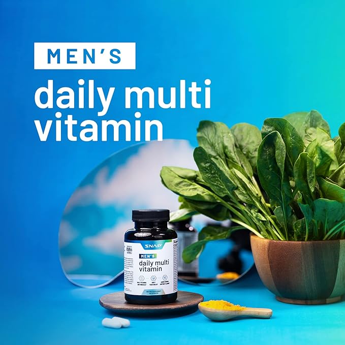 Snap Supplements Men's Multivitamins B12, Zinc, 60 Capsules