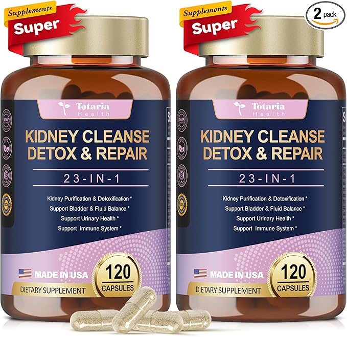 2 Packs Kidney Cleanse Detox & Repair Capsules, Chanca Piedra & Cranberry Pills for Kidney Support Supplement Extra Strength with Kidney Stones Dissolver, Urinary Tract Health for Woman