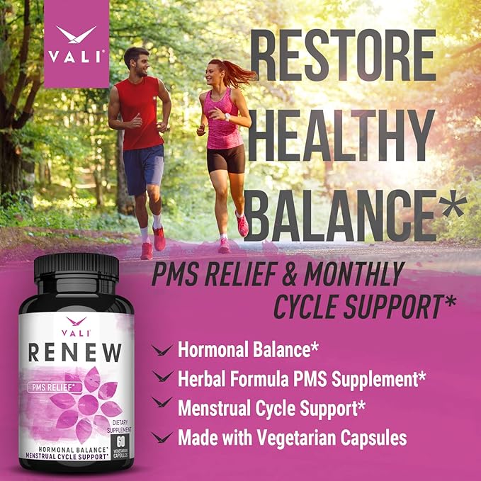 VALI Renew PMS Relief Supplement. Women’s 60 Veggie