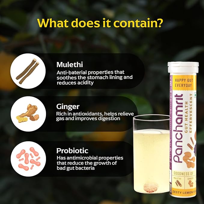 Gut Health Effervescent|Helps Reduces Bloating & 1Billion CFU Probiotics|20 Tablets 2)