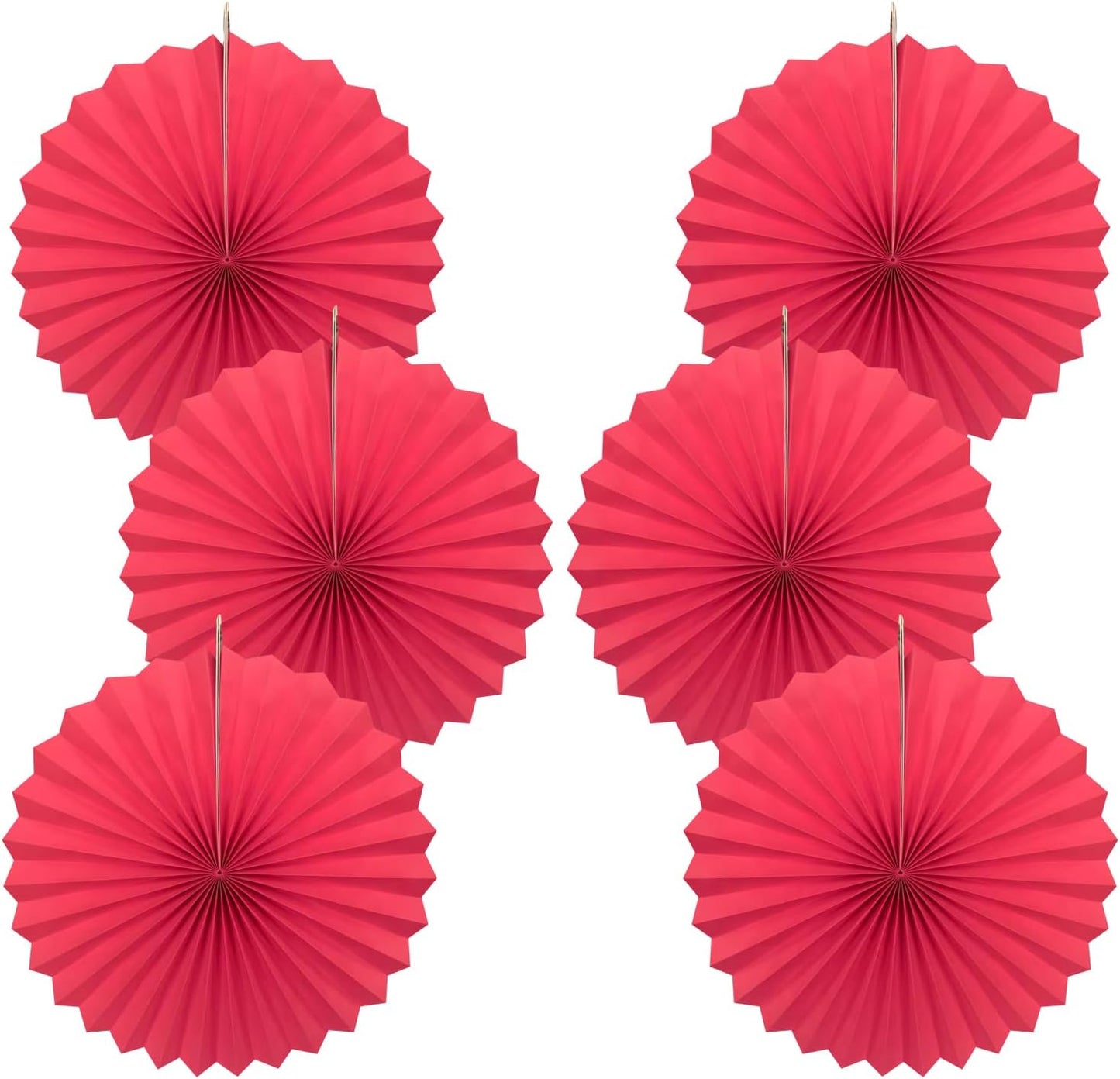 Red Birthday Decorations,DIY Red Paper Fans Hanging Decoration ,Party Supplies Party Fans 16in, Wedding Graduation Events Accessories 30 Color DIY Set (Red)