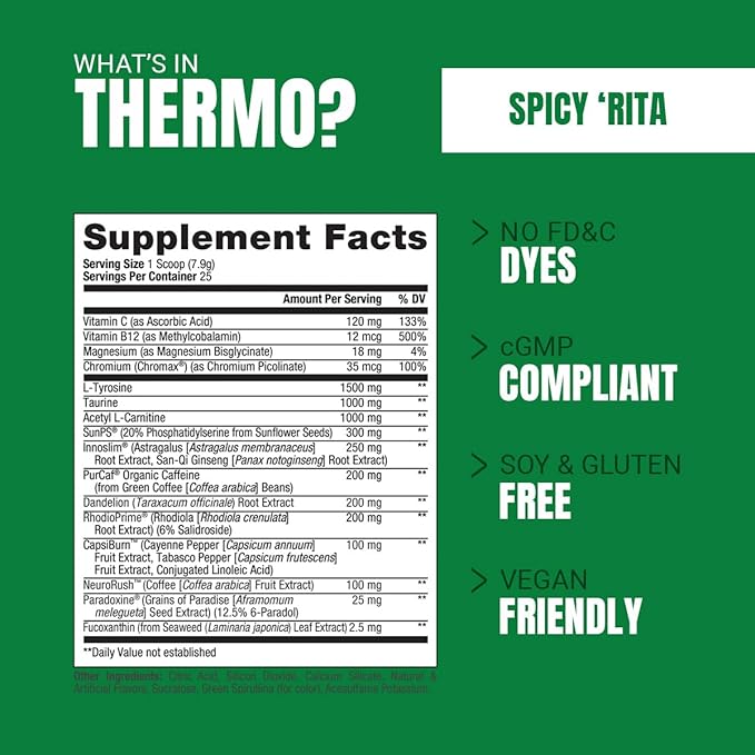 PROSUPPS Thermo Fat Burning Thermogenic Powder - Weight Management and Pre Workout - Energy, Mood, Appetite Control (Spicy 'Rita)