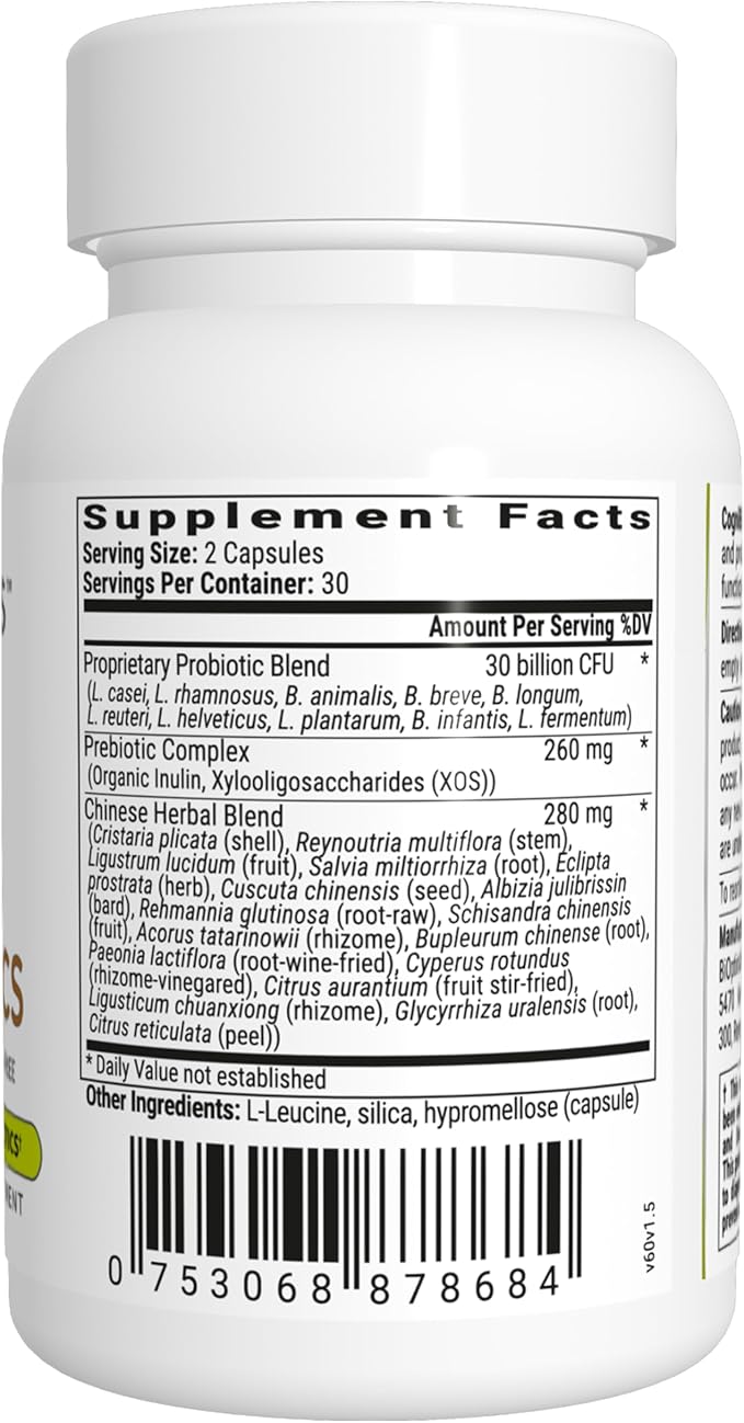 BiOptimizers Cognibiotics Probiotic Brain Supplement - Helps Support Mood, Better Focus, Memory, Mental Clarity - 60 Capsules