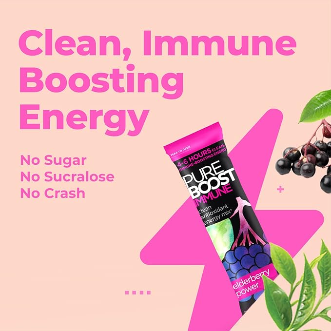 Pureboost Immune Clean Energy Drink Mix: 1200 mg 28 Vitamins, 30 Count)