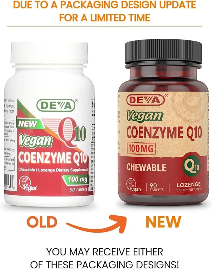 DEVA Vegan Vitamins Coenzyme Q10 100mg 90 Tablets, 2)