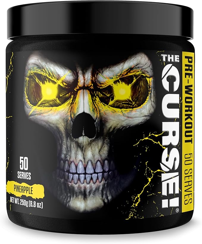 JNX SPORTS The Curse! Pre Workout Powder - Pineapple 50 Servings | Preworkout: Boost Strength, Energy + Focus for Men & Women | Caffeine, Beta-Alanine, Creatine & L-Citrulline