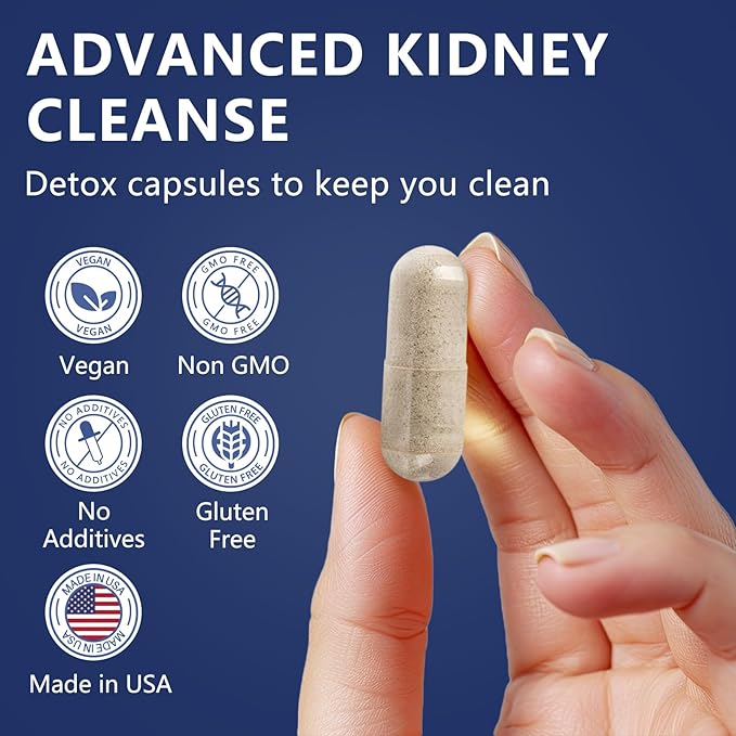 2 Packs Kidney Cleanse Detox & Repair Capsules, Urinary Tract Health for Woman with Chanca Piedra & Cranberry Pills for Kidney Support Supplement Extra Strength Kidney Stones Dissolver