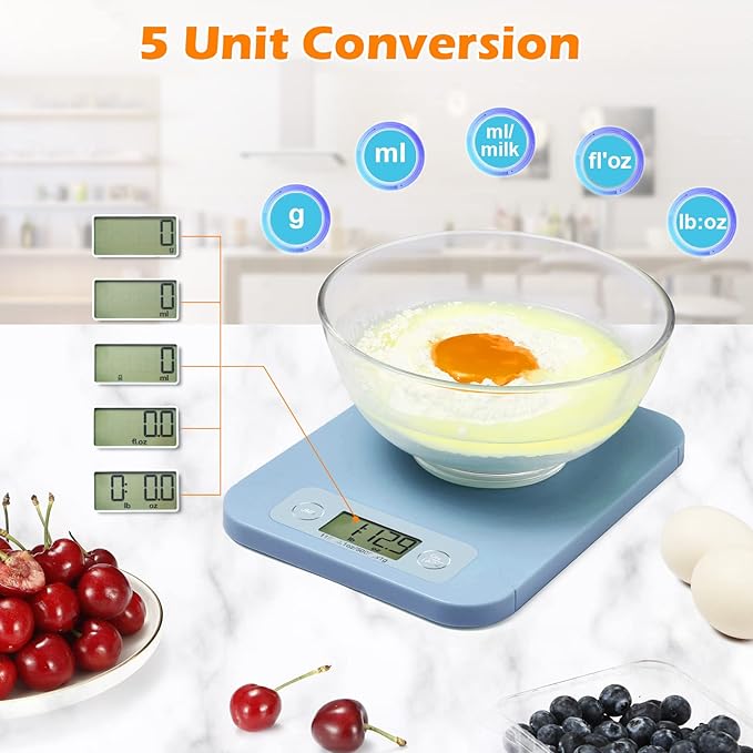 Digital Food Scale - Smart Food Scale with Nutrition Calculator APP, Kitchen Scales for Food Grams and Ounces, Food Scale for Weight Loss, Baking, Cooking, Calorie Scales with 0.1oz Accuracy (3g-5kg)