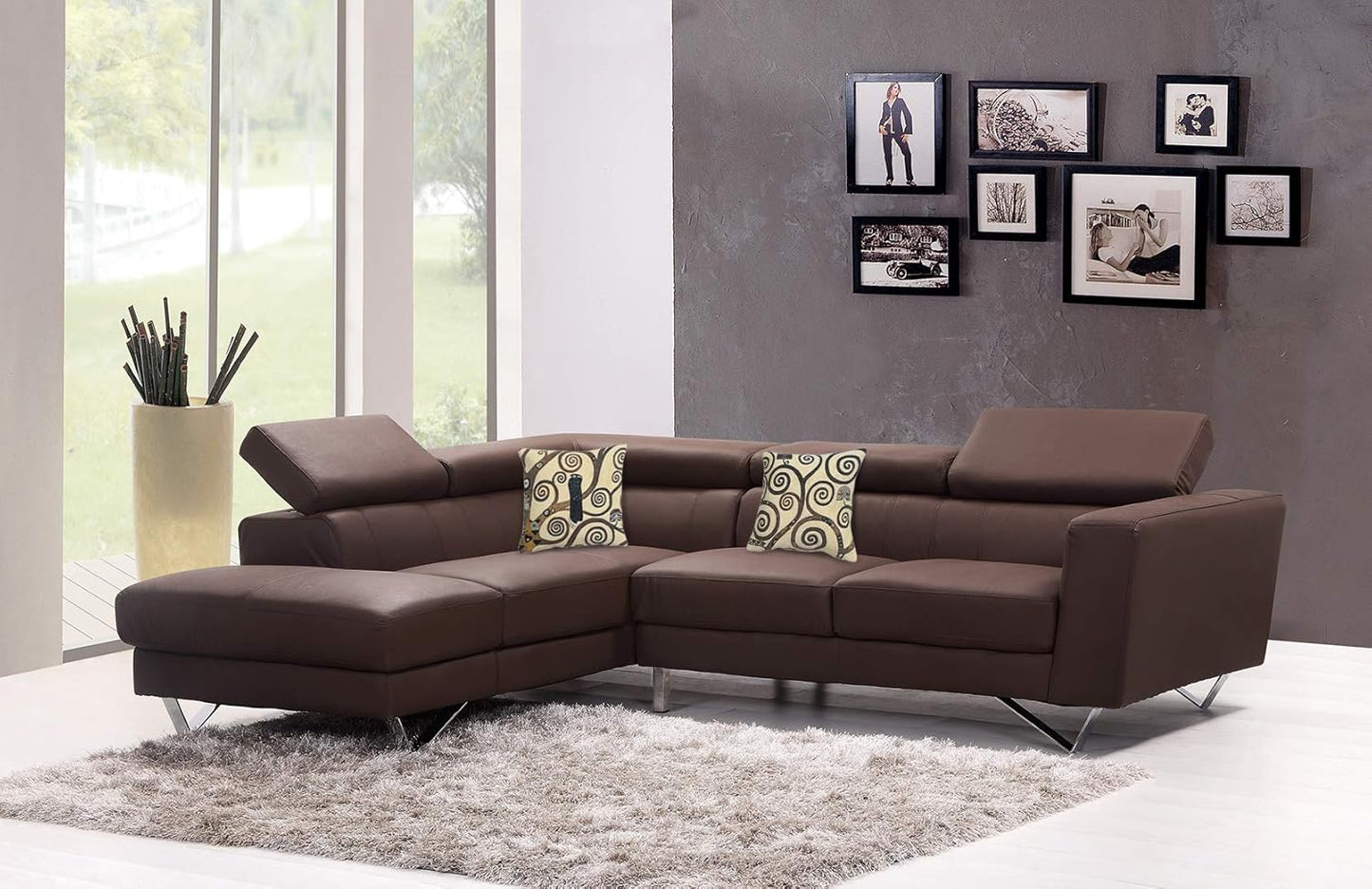 C Charlotte Home Furnishings Inc Lebensbaum Branches Cushion Cover | Pure Cotton Decorative Cushion Case | Cushion Cover for Indoor Use | 17x17 Inch Cushion Cover for Living Room I by Gustav Klimt