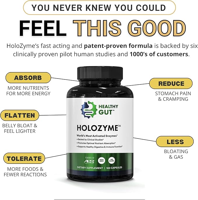 Healthy Gut HoloZyme Digestive Enzymes 90 Servings