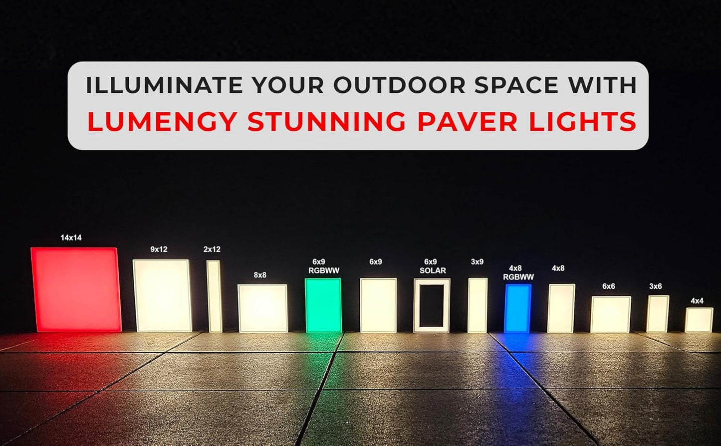 LUMENGY Paver Light 2×8 Inch (1.97 inch X 7.87 inch), 2700K Warm White Glare-Free Illumination for Driveways, Pathways, Pool Deck & Patios,12V AC/DC, Waterproof & Drive-Over Rated