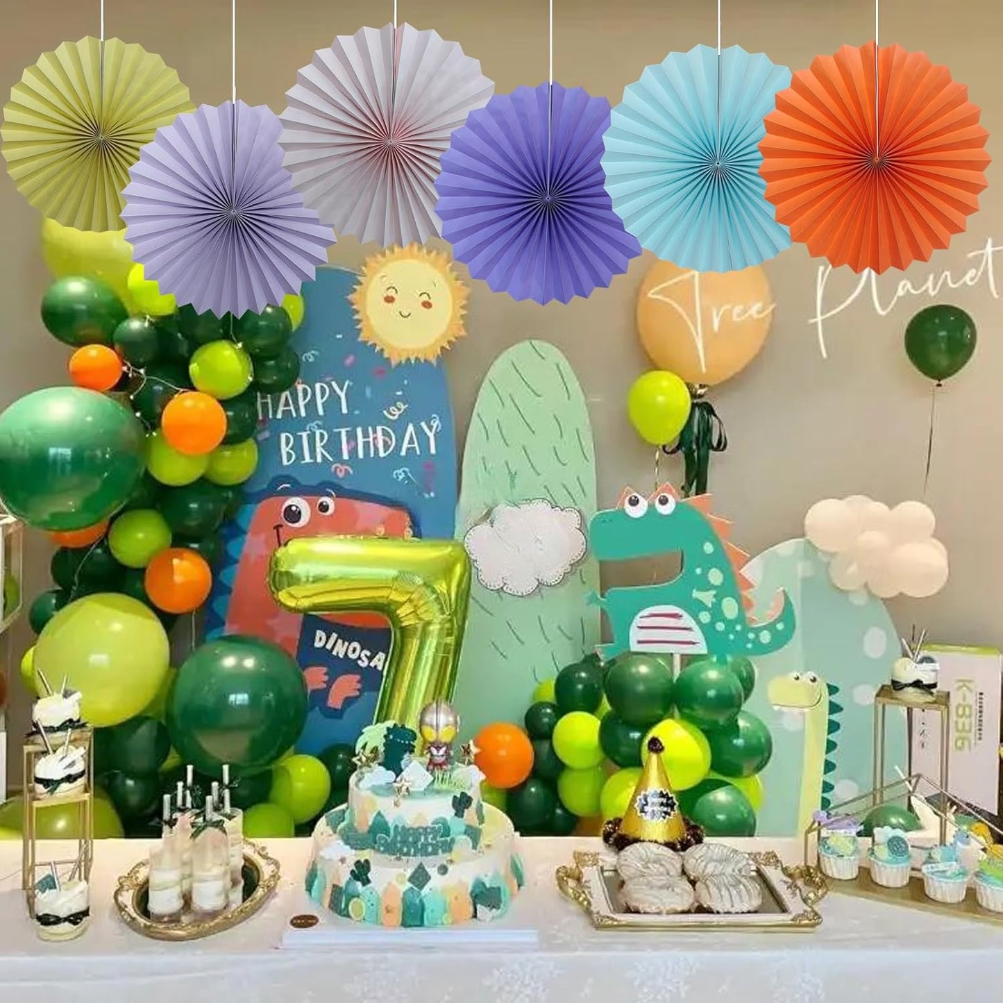 BARTHEW Yellow Hanging Paper Fans,Yellow Accessories Paper Decorations for Party,Color Party Decorations,Bee Themed Classroom Decor,16in Hanging Paper Fans 30 Color DIY Set (Light Yellow)