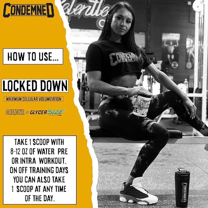 CONDEMNED Labz Locked Down | Creatine Performance Complex | Creatine Monohydrate, Glycerol, Taurine | Enhanced Hydration, Energy & Stamina | 30 Servings (Lemon Lime)