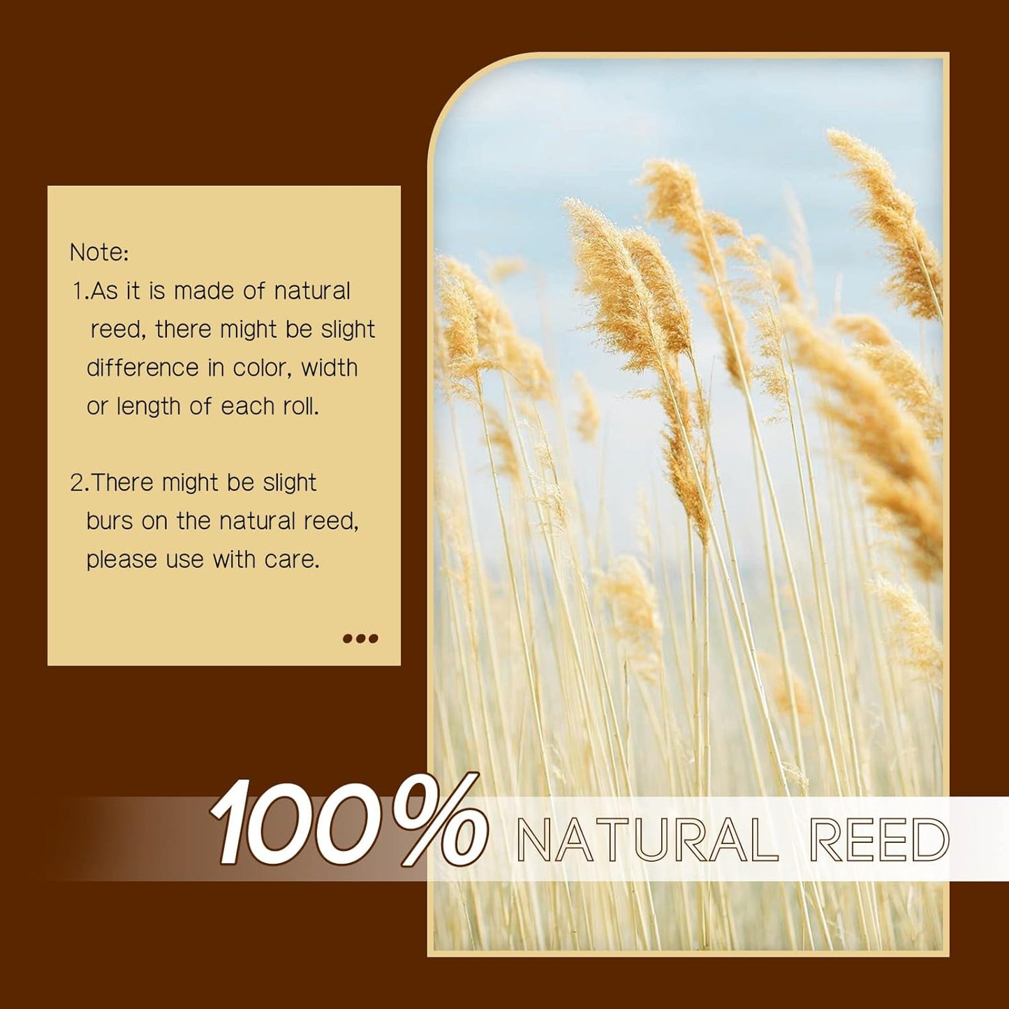 ZNCMRR Natural Reed Fencing Rolls,5.5FT X 16.4FT Balcony Screen Curtain Fence Covering Privacy Screen Fencing for Outdoor Backyard Patio(Stripy)