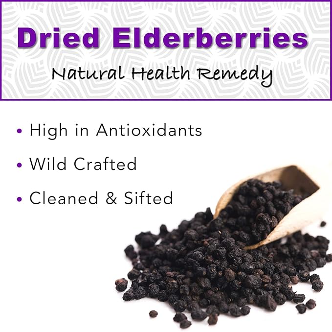 Dried Elderberries - 1 lb -