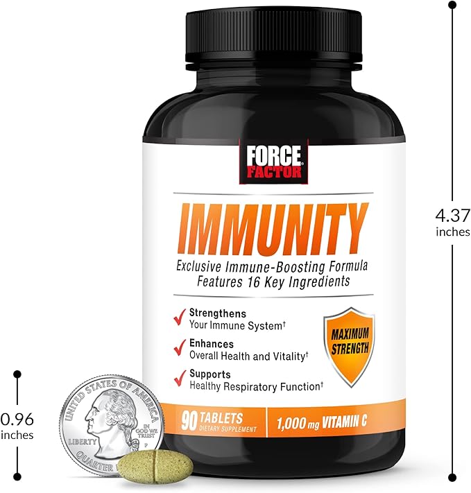 FORCE FACTOR Immunity, Immune Support Booster 1000mg of 90 Tablets