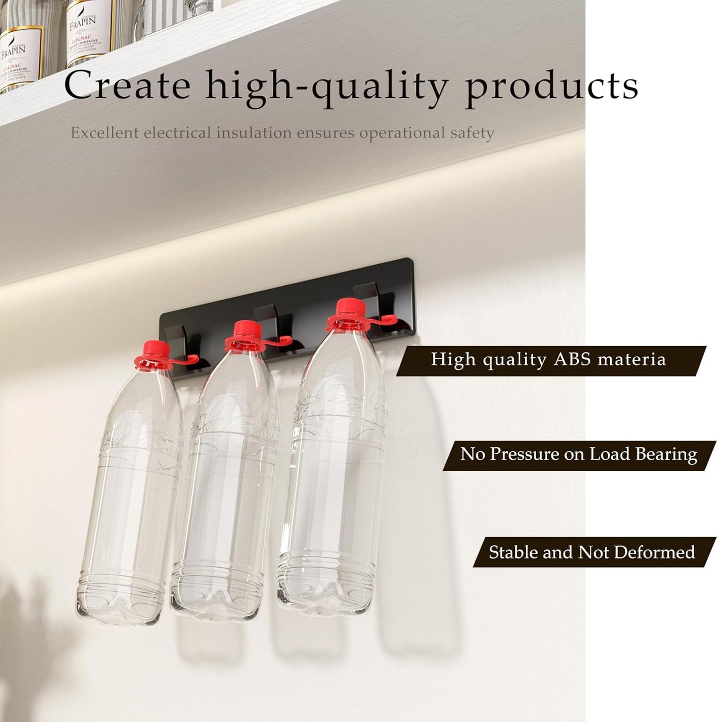 Cup Holder, 2 Pack Wine Glass Holder,No Drilling Installation Wine Glass Holder Wall Mounted for Dining Room, Kitchen and Bar Daily Use (Classic Black)