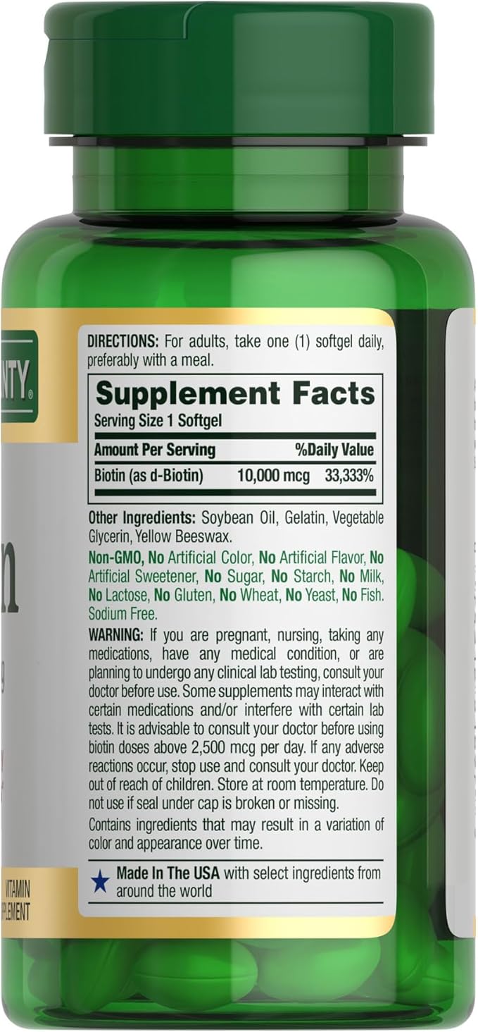 Nature's Bounty Biotin, Supports Healthy Hair, 10,000 mcg, 120 Ct
