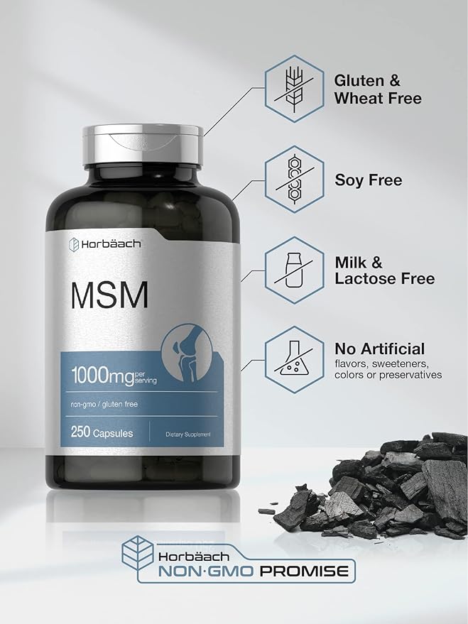 Horbäach MSM Supplement Capsules 1000mg | 250 Count