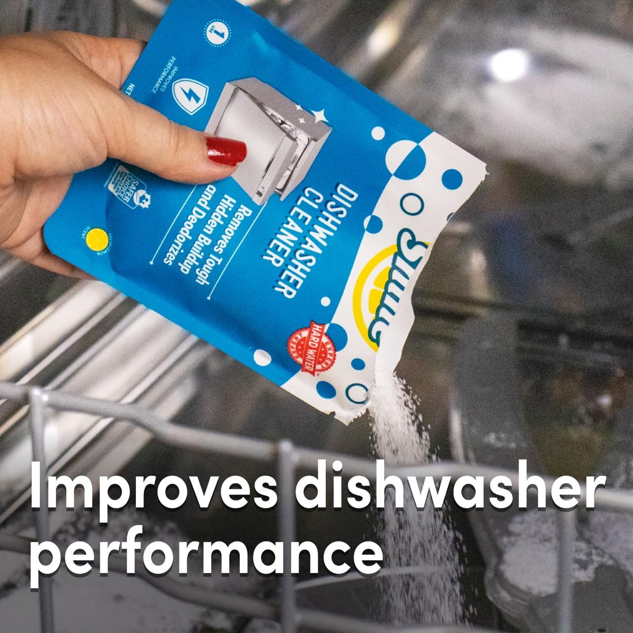 Lemi Shine Natural Dishwasher Cleaner - Dishwasher Cleaner and Deodorizer Powered by Citric Acid and a Natural Fresh Lemon Scent (1 Count)