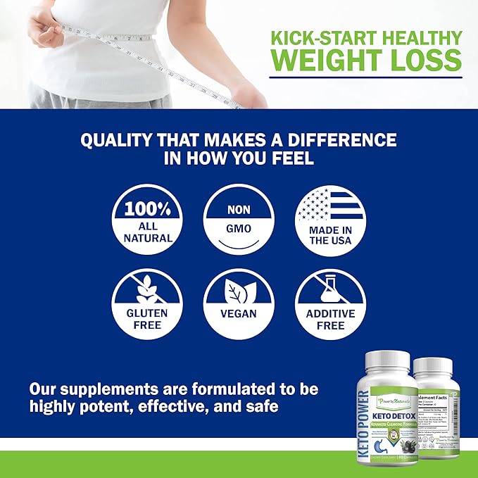 Power By Naturals Keto Colon Cleanser & Detox - Rapid Weight Loss Pills, Gut Health, Relieves Bloating & Constipation, 60 Diet Pills