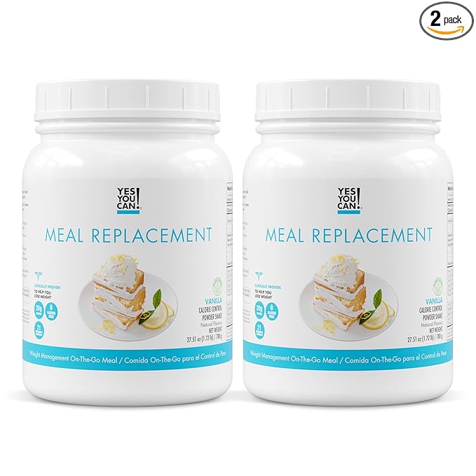 Yes You Can! Complete Meal Replacement Shake - 15 Servings (Vanilla) - Meal Replacement Protein Powder with Vitamins and Minerals, All-in-One Nutritious Meal Replacement Shakes (2 Pack)