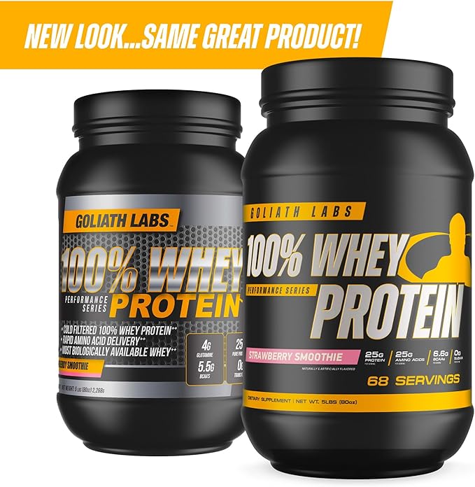 Goliath Labs 100% Whey Protein Powder Isolate – Fast-Absorbing Workout Supplement for Men & Women – 25g Protein, 5.5g BCAAs– Lean Muscle Growth & Recovery – 5 lbs/68 Servings (Peanut Butter Chocolate)
