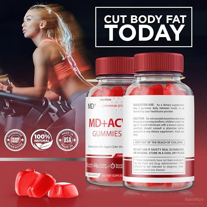 MD + ACV Gummies - MD+ ACV Gummies, MD and ACV Gummies for Advanced Weight Loss, Maximum Strength Supplement, MD+ Apple Cider Vinegar Gummies, MD Plus ACV Reviews (60 Gummies)